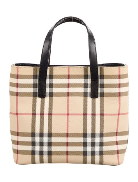 smoked check tote bag burberry